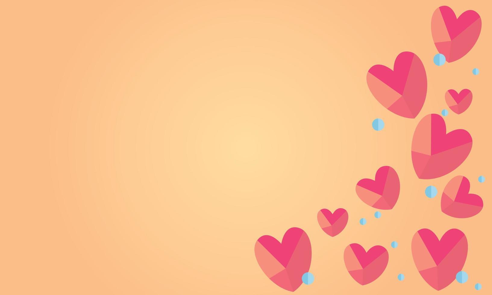 Romantic background with hearts, valentines day vector