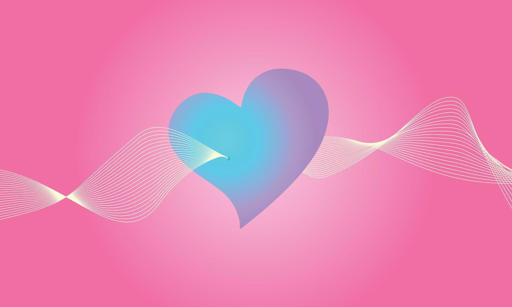 hermoso fondo de corazón de onda azul vector