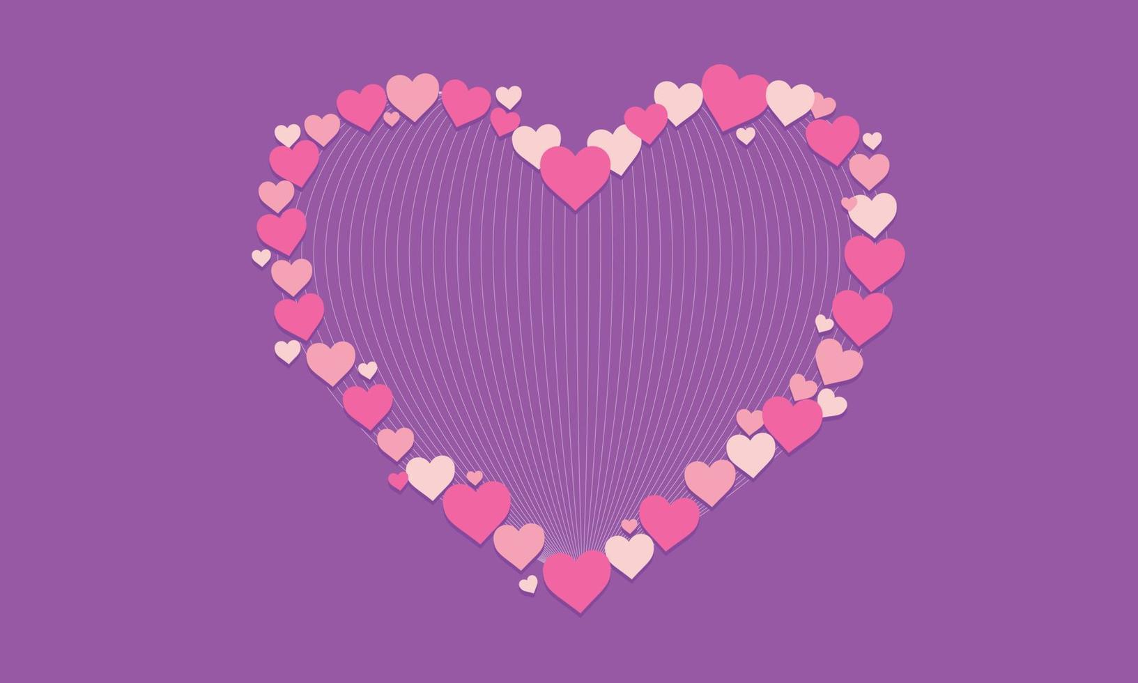 Big heart necklace in violet background vector