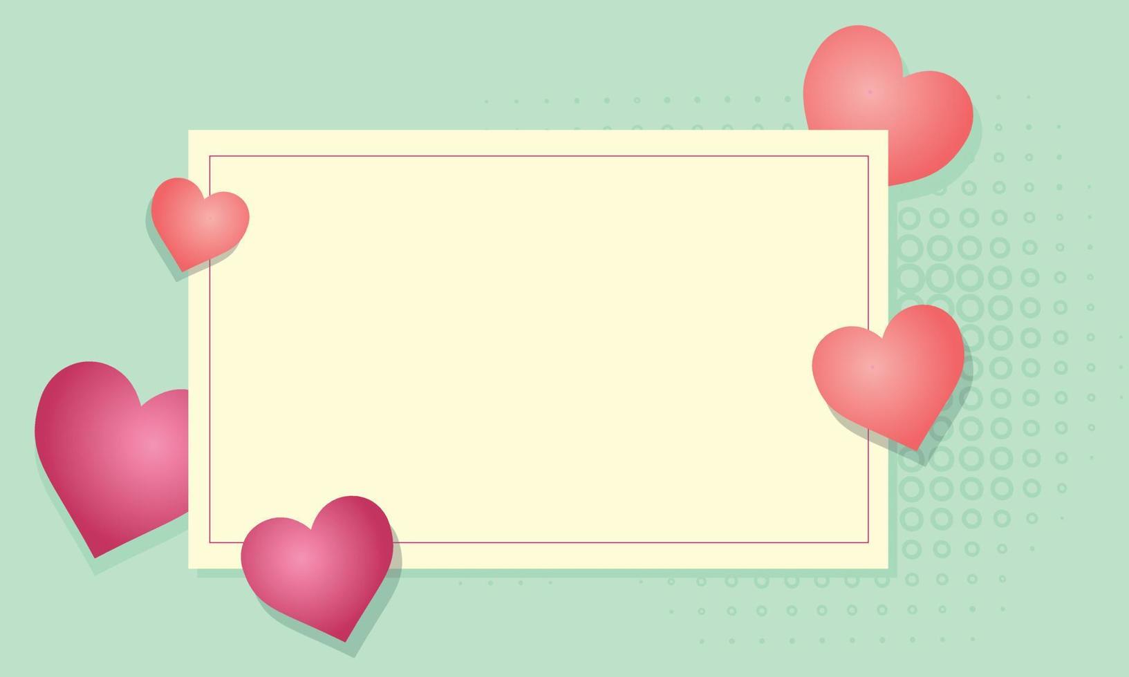 Sweet romantic frame background vector