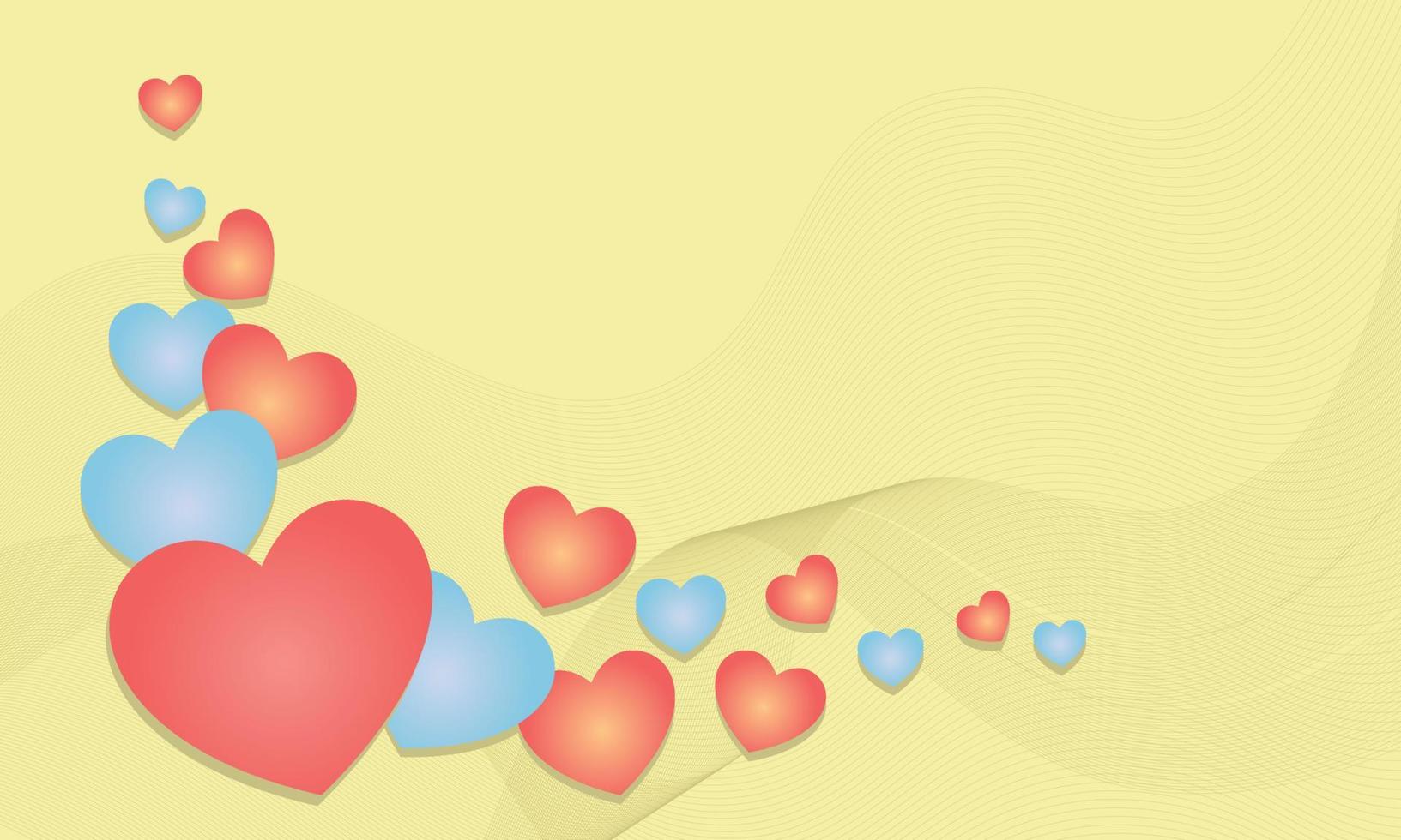 Valentine's day background with wave design vector