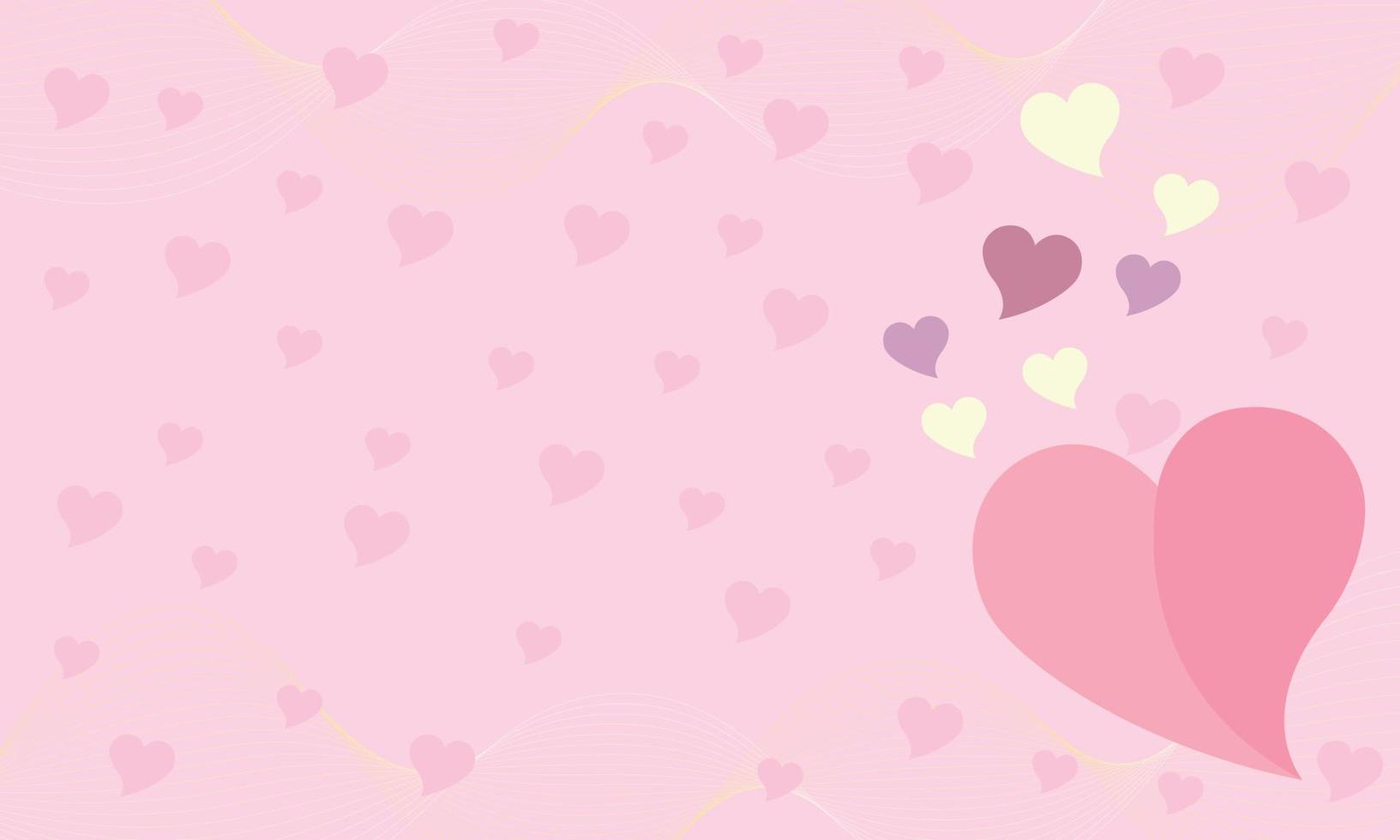 Romantic background with hearts, valentines day vector