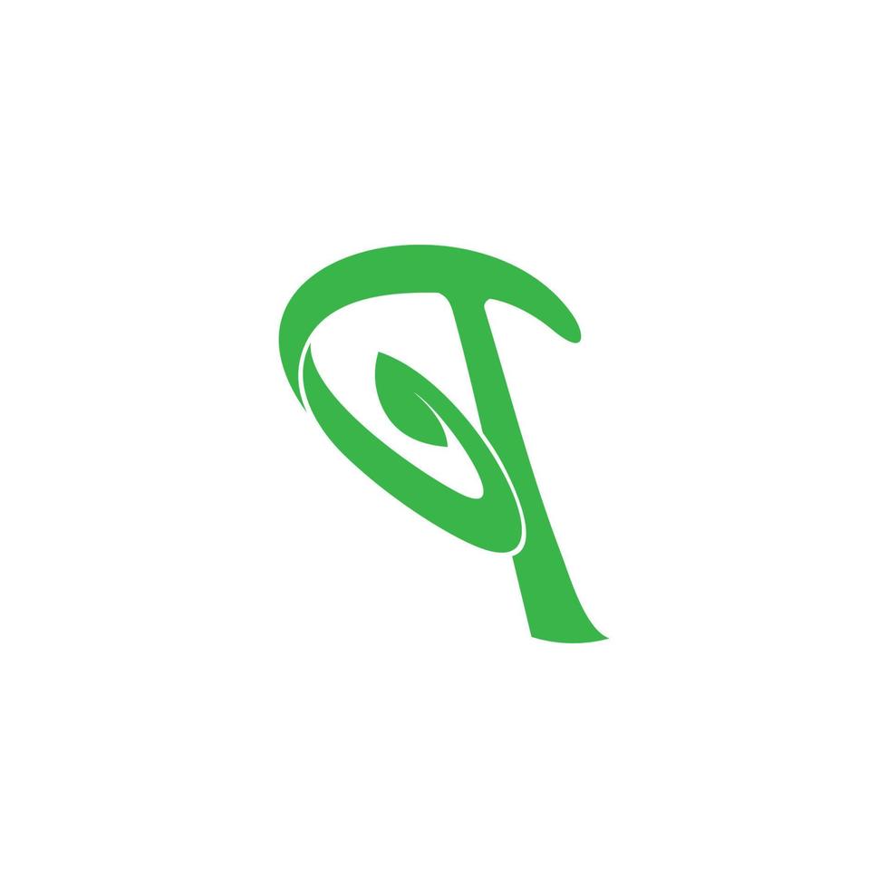 letter q loop leaf 3d flat simple logo vector
