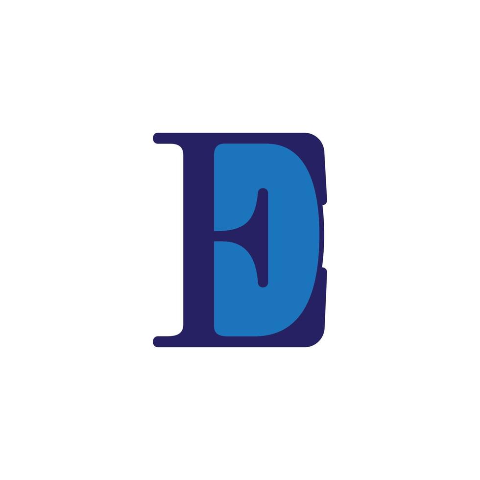 Letra ed espacio negativo simple símbolo logo vector