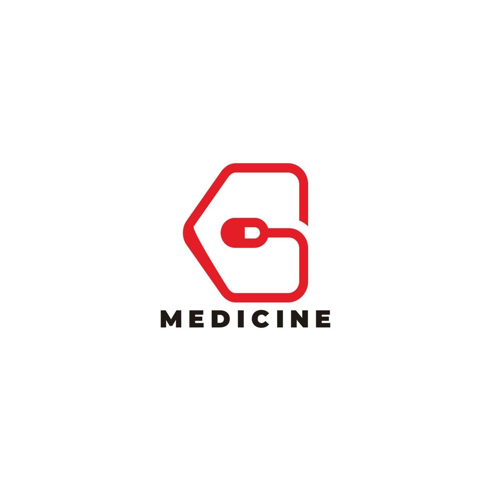 letra g cápsula medicina símbolo logo vector