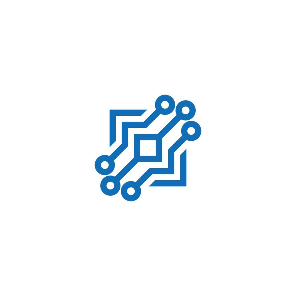 square linked dots connection symbol logo vector