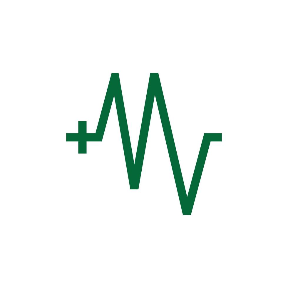 letter m medical heart pulse symbol vector