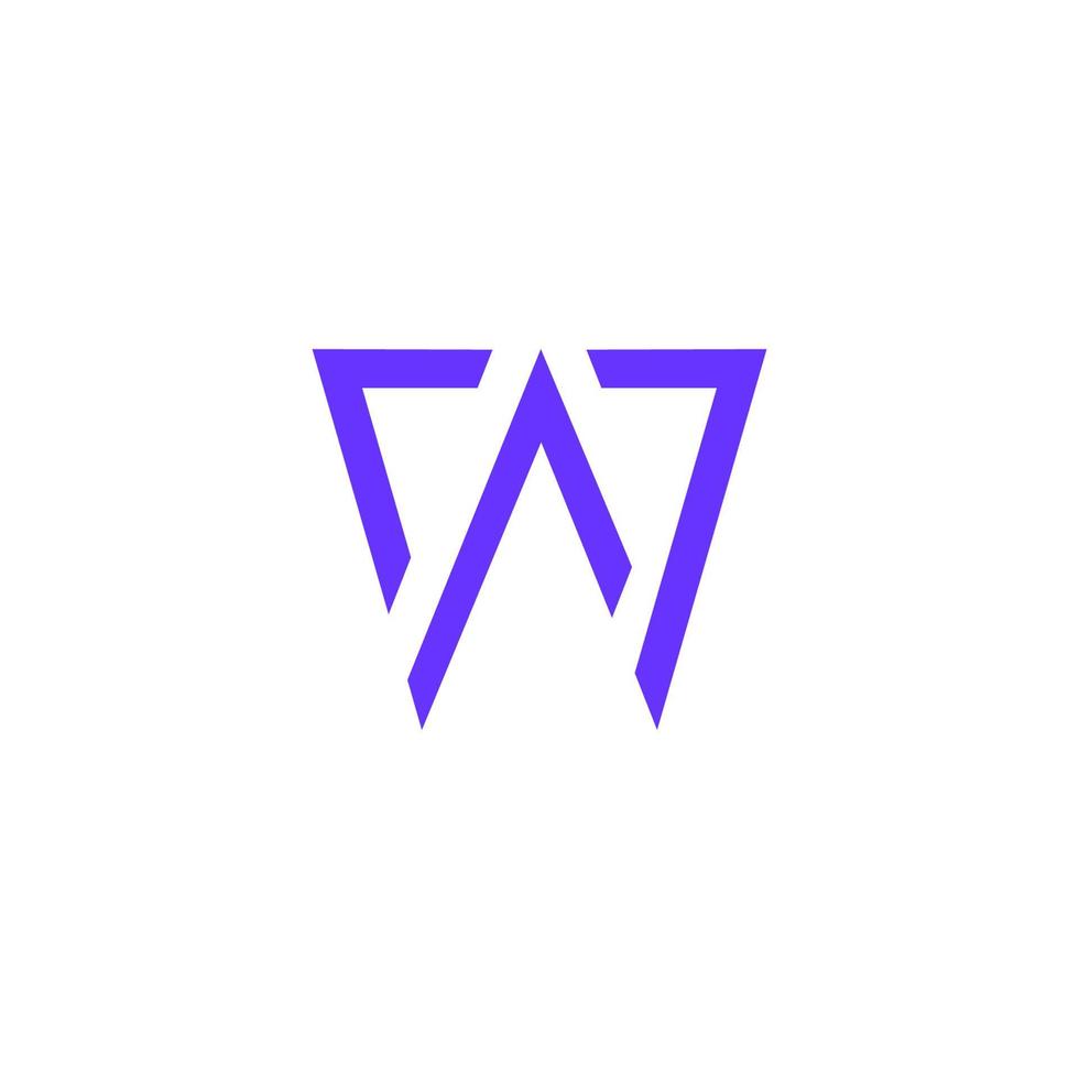 letter w arrow 7 geometric line logo vector