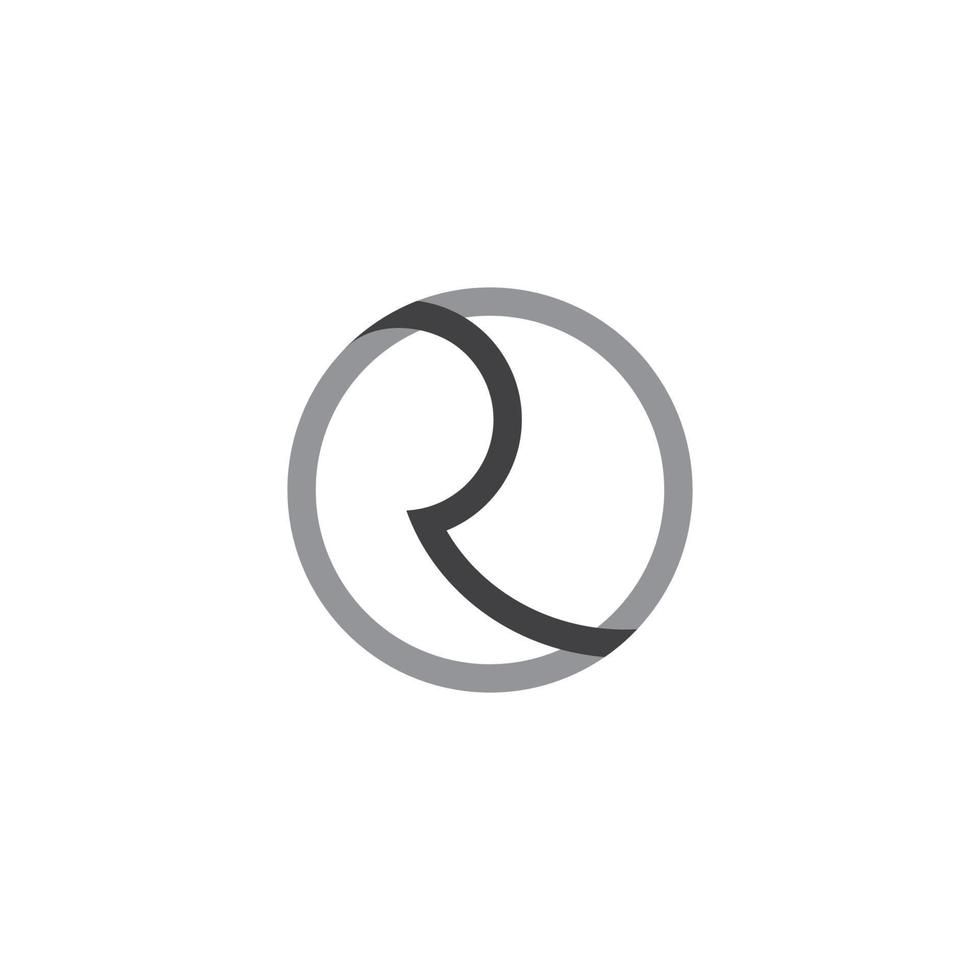 vector de logotipo de línea de círculo simple letra r