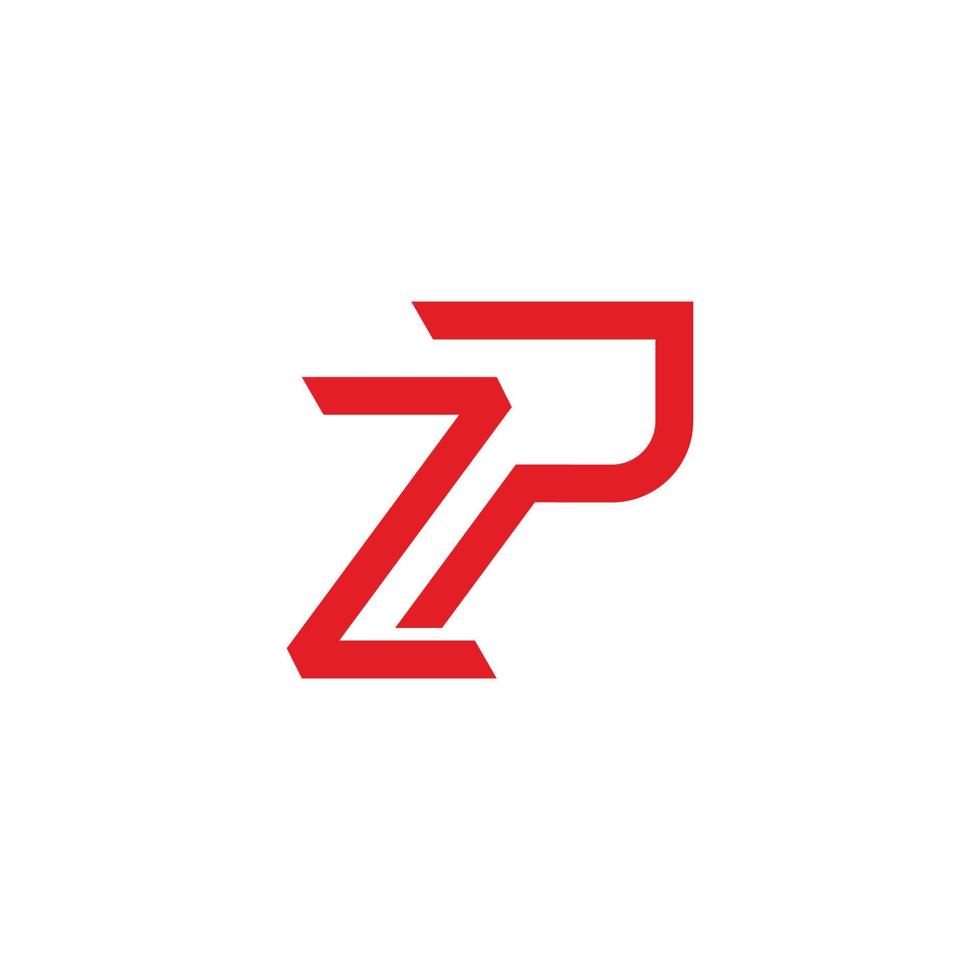 vector de logotipo geométrico simple de movimiento rápido de letras zp zap