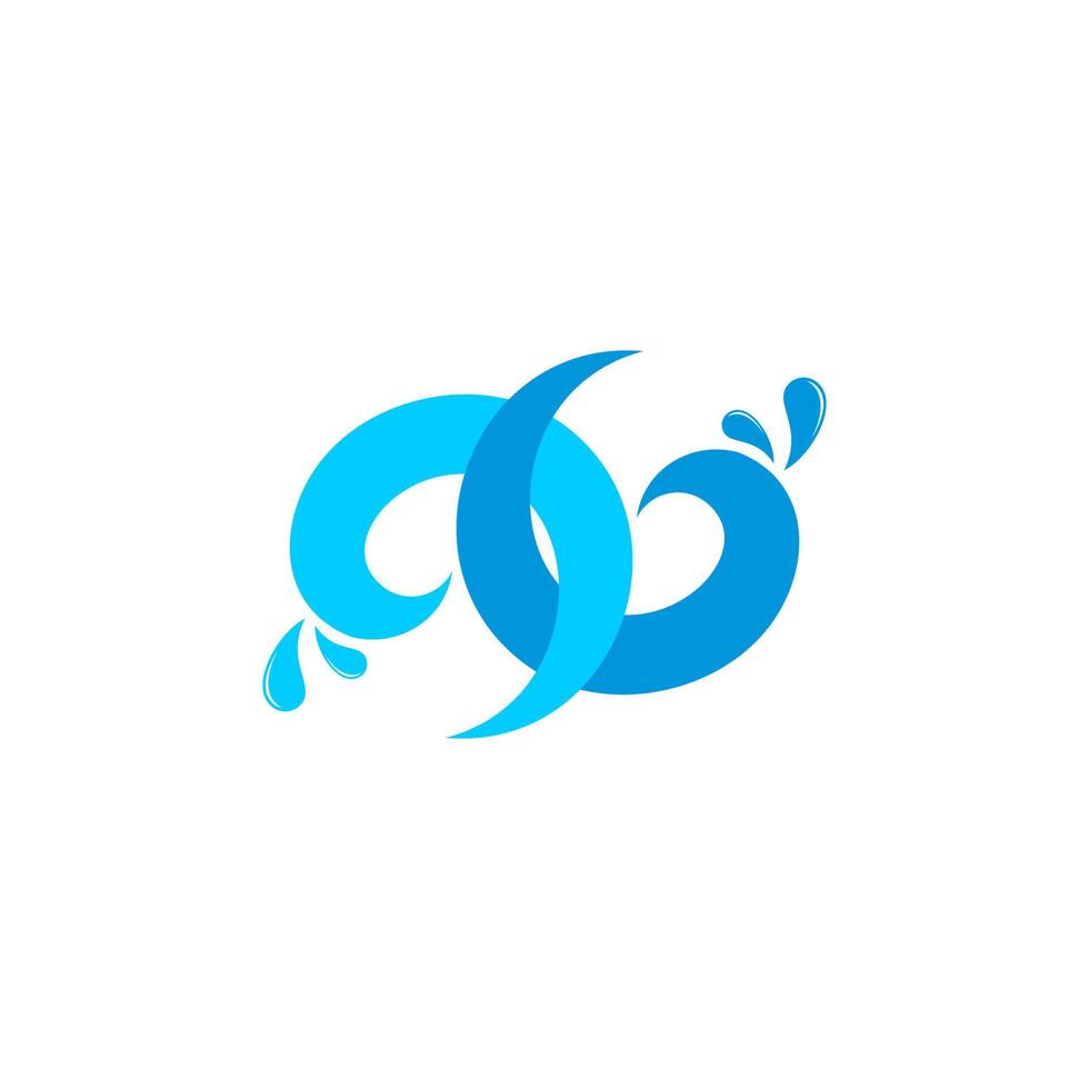 linked colorful waves splash symbol logo vector