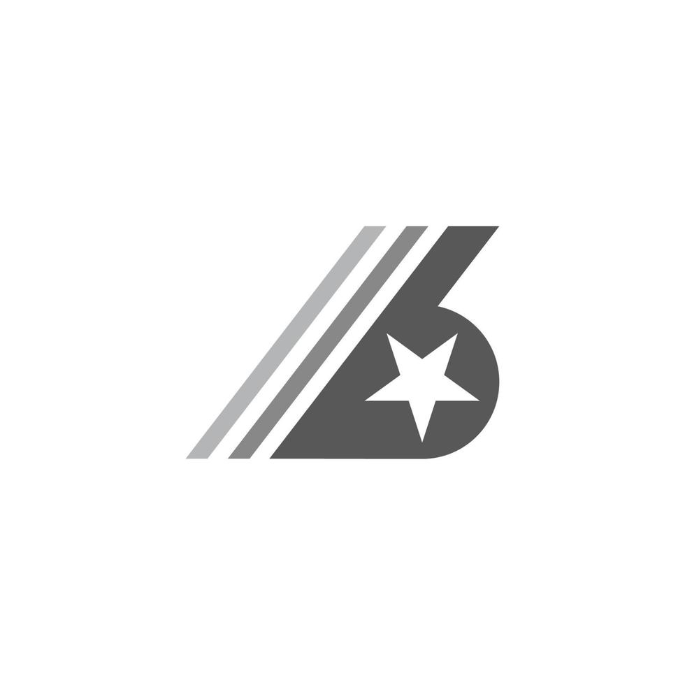 vector de logotipo de símbolo geométrico de rayas de movimiento de estrella de letra b