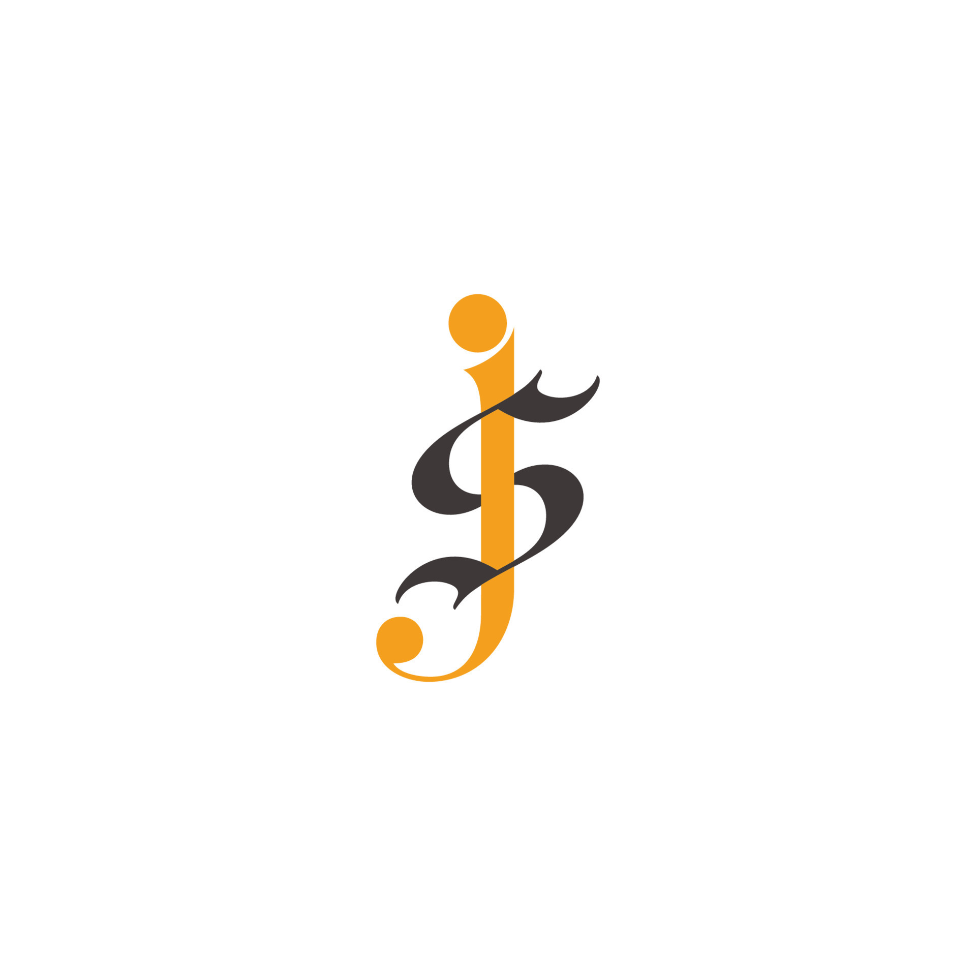 letter js simple linked curves colorful logo vector 8861119 Vector Art ...