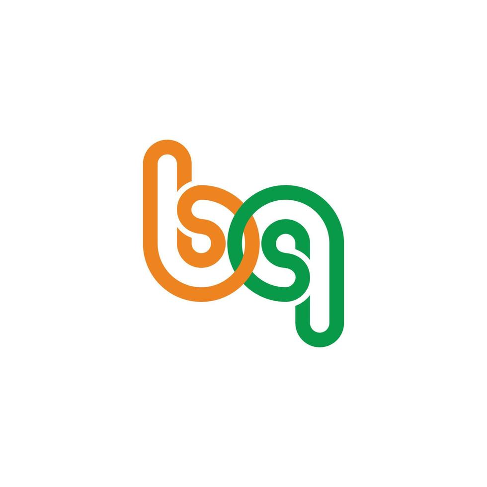letter bq linked overlapping thin line geometric logo vector