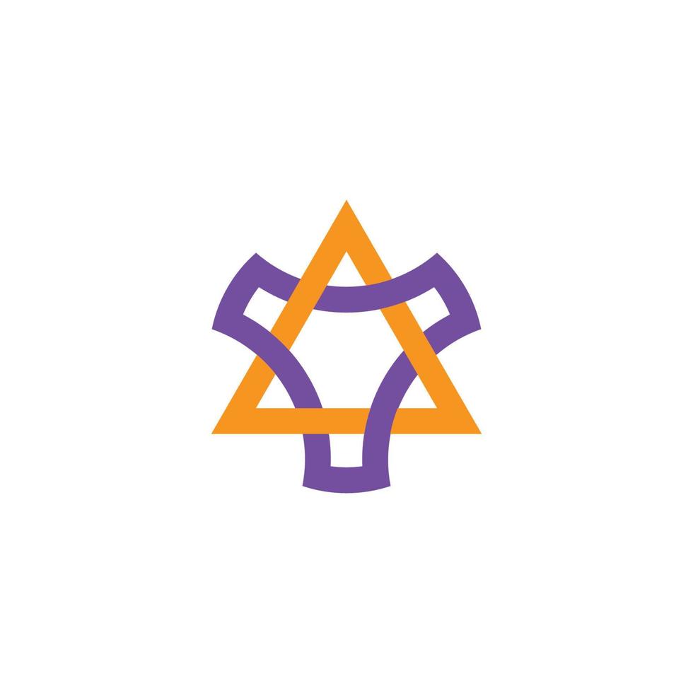 triangles overlapping curves linear geometric logo vector