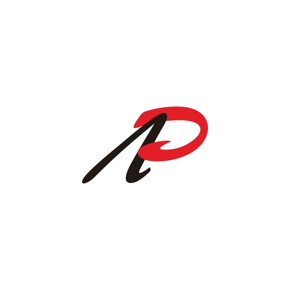 Letter ap simple font logo vector