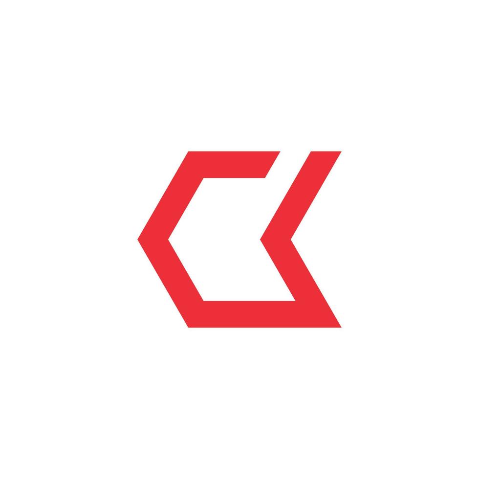 vector de logotipo abstracto de línea geométrica de enlace simple de letra ck
