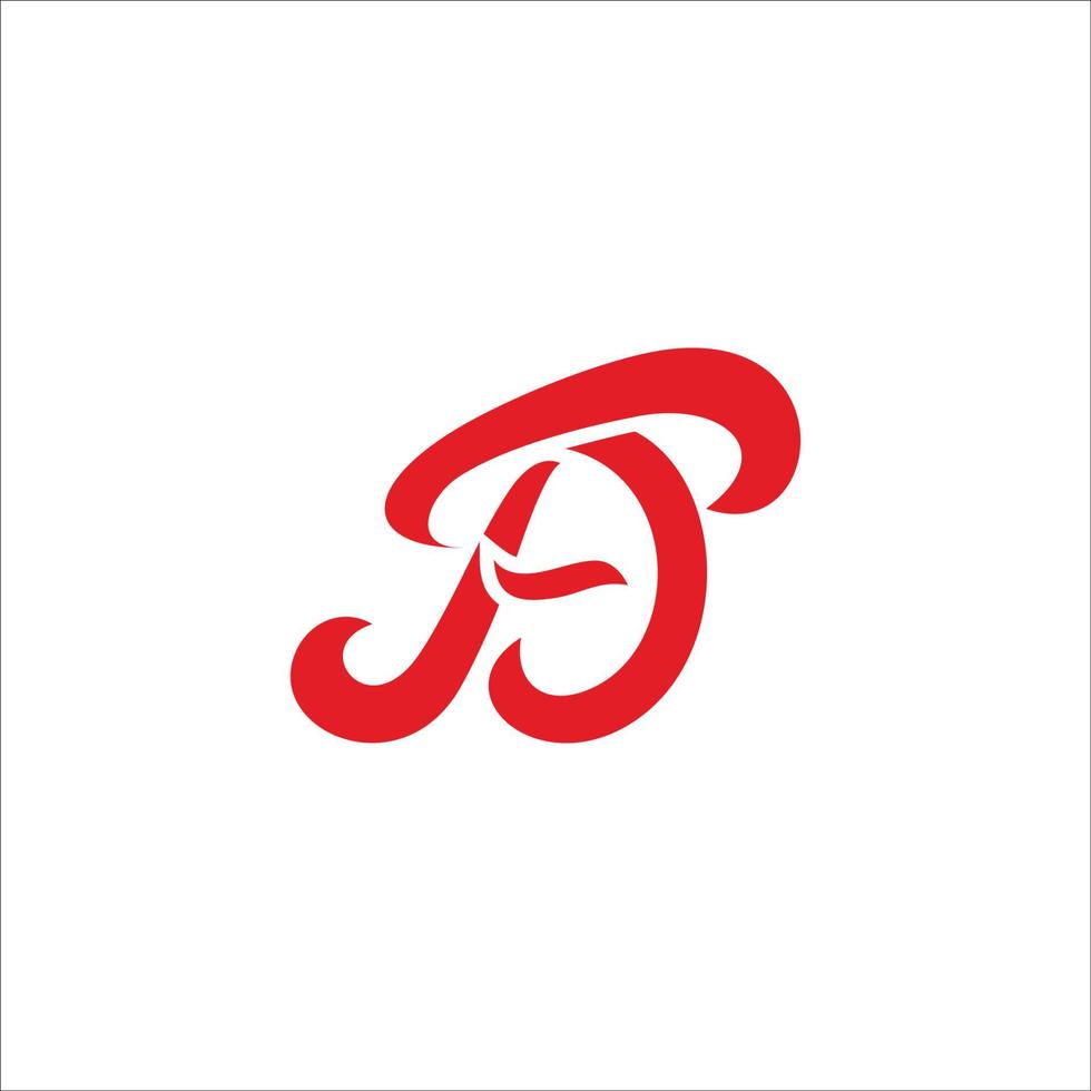 abstract letter fd curves design symbol logo vector