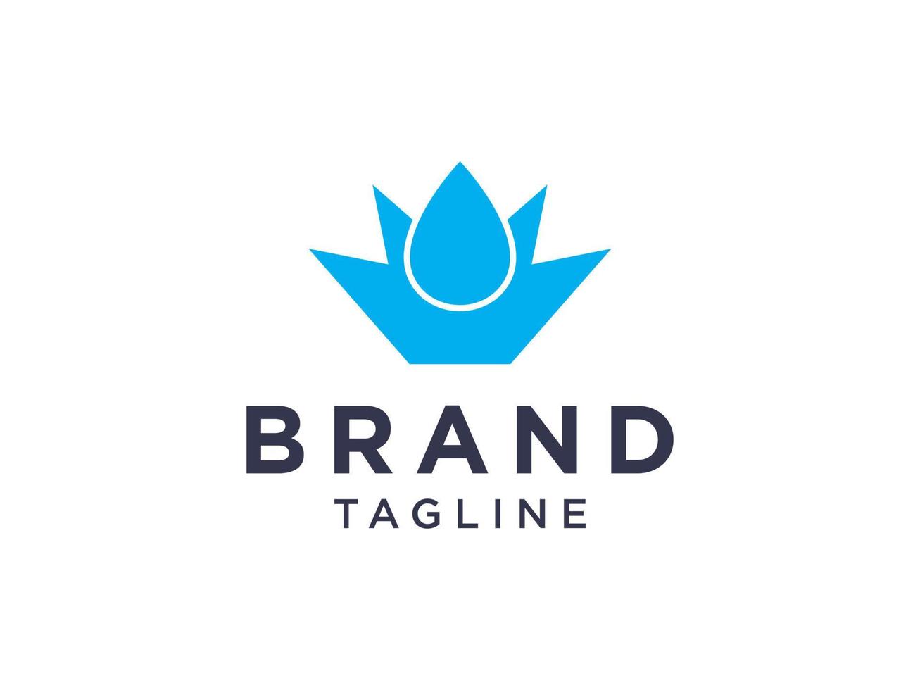 Water Crown Logo. Initial Letter W with Blue Water and Crown Symbol Combination isolated on White Background. Use for Nature and Beauty Logos. Flat Vector Logo Design Template Element.