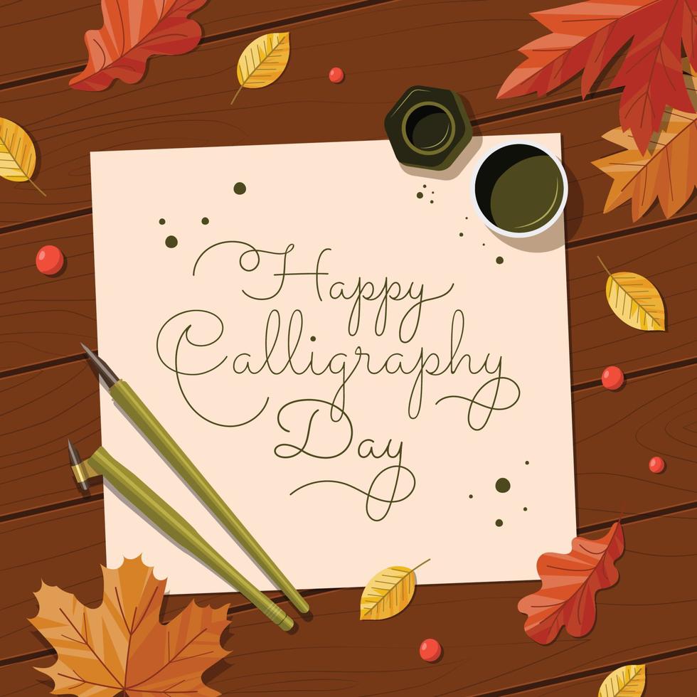 Calligraphy Day Celebration Concept vector