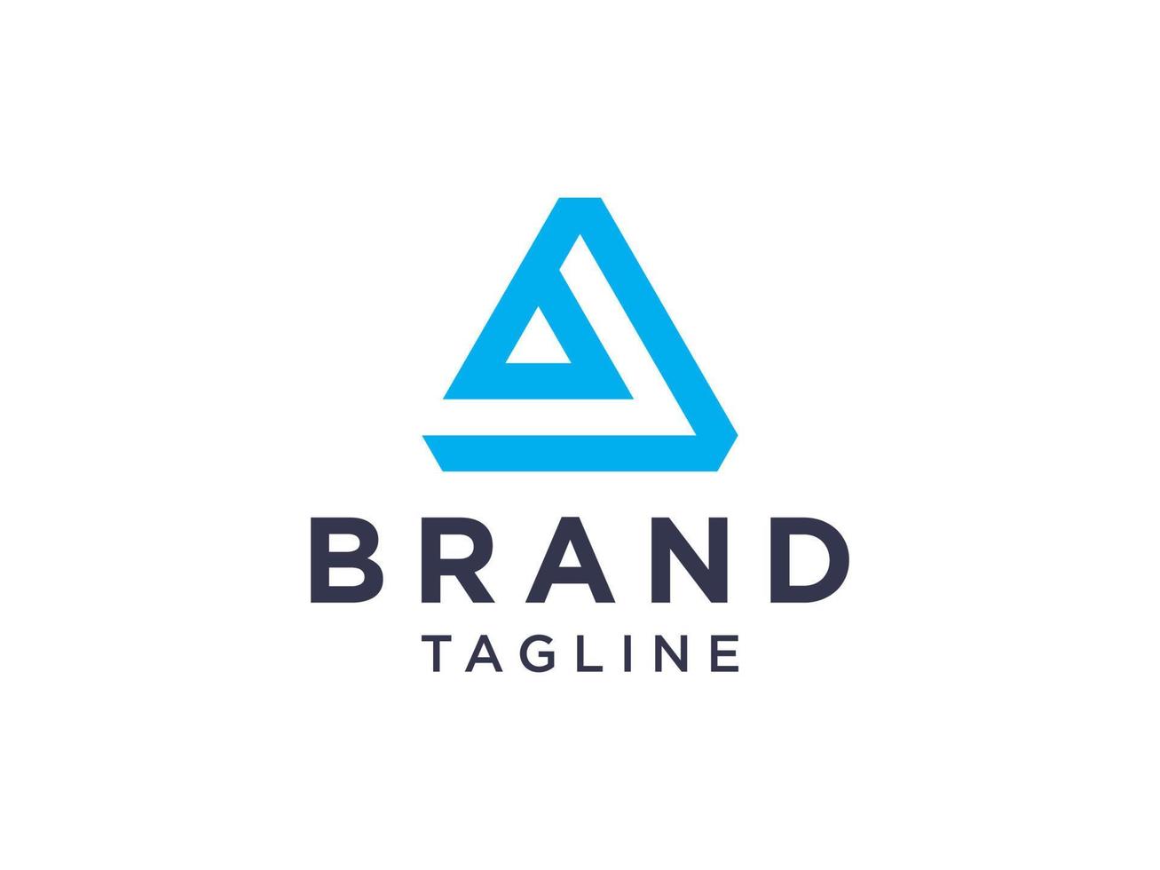 letra azul un triángulo geométrico del logotipo aislado sobre fondo blanco. elemento de plantilla de diseño de logotipo de vector plano