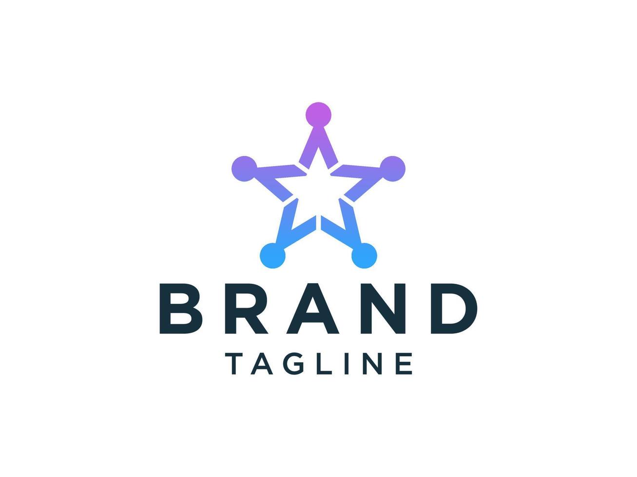 People and Star Logo. Blue Five Star with Human Symbol Combination isolated on White Background. Flat Vector Logo Design Template Element for Business and Teamwork Logos.