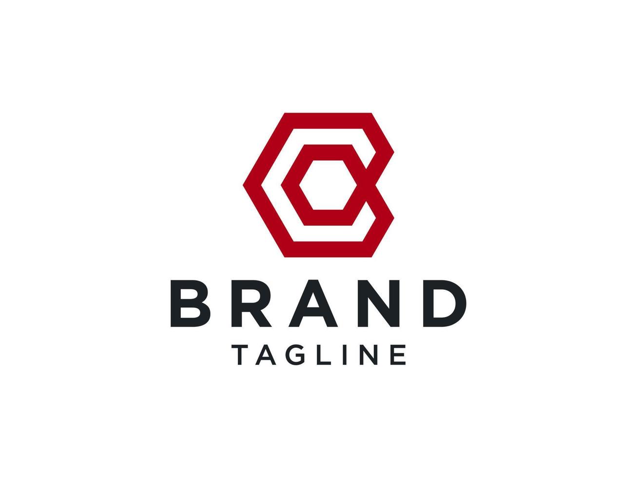 Red Initial Letter B Logo isolated on White Background. Flat Line Vector Logo Design Template Element.