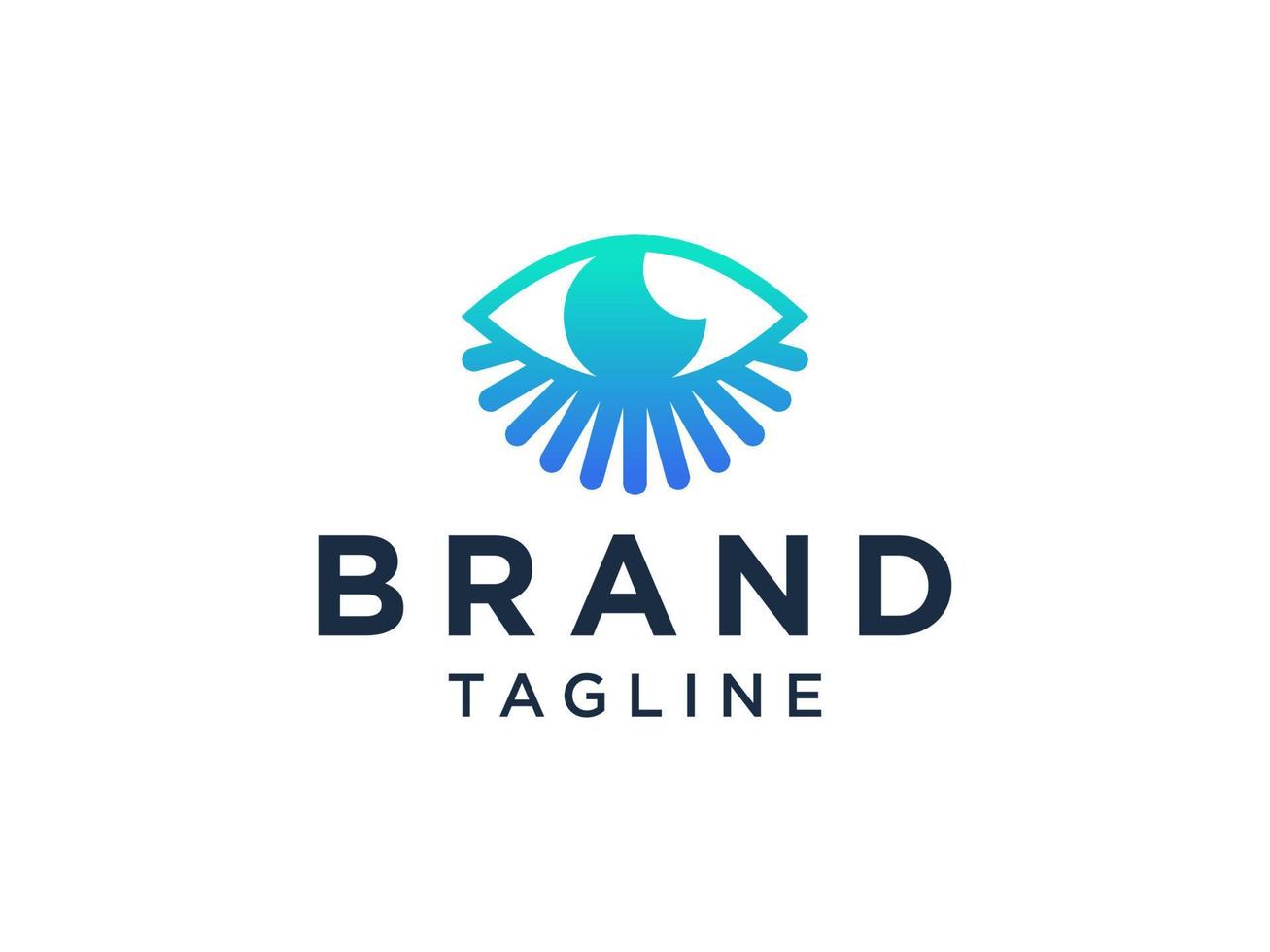 Abstract Eyelash Logo. Blue Linear Style isolated on White Background. Usable for Business and Beauty Logos. Flat Vector Logo Design Template Element.