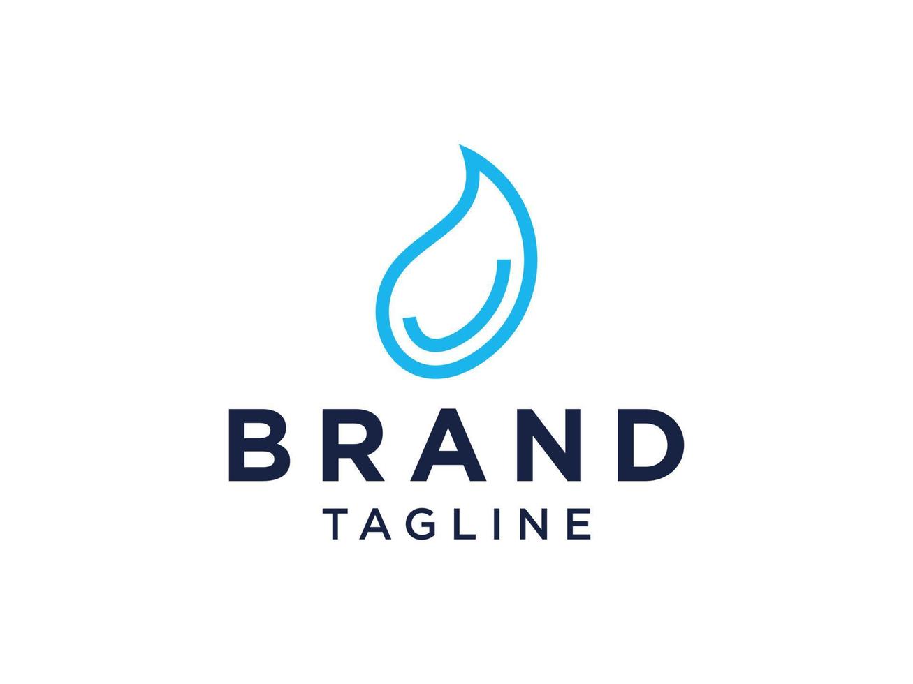 Water Logo. Blue Water Drop Icon isolated on White Background. Usable for Business, Science, Healthcare, Medical and Nature Logos. Flat Vector Icon Design Template Element.