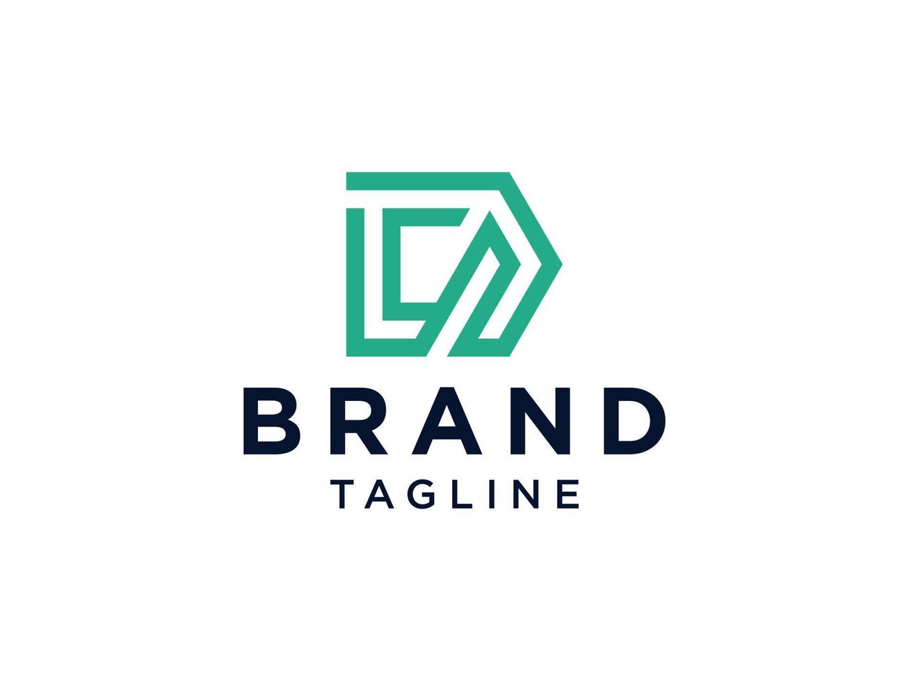 Simple Initial Letter D Logo. Green Geometric Shape Origami Style isolated on White Background. Usable for Business and Branding Logos. Flat Vector Logo Design Template Element.