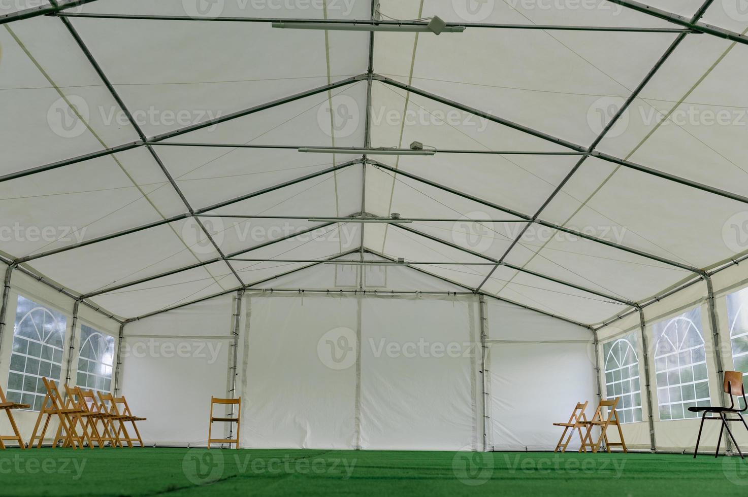 Large empty tent, tent for conference, wedding and party. photo