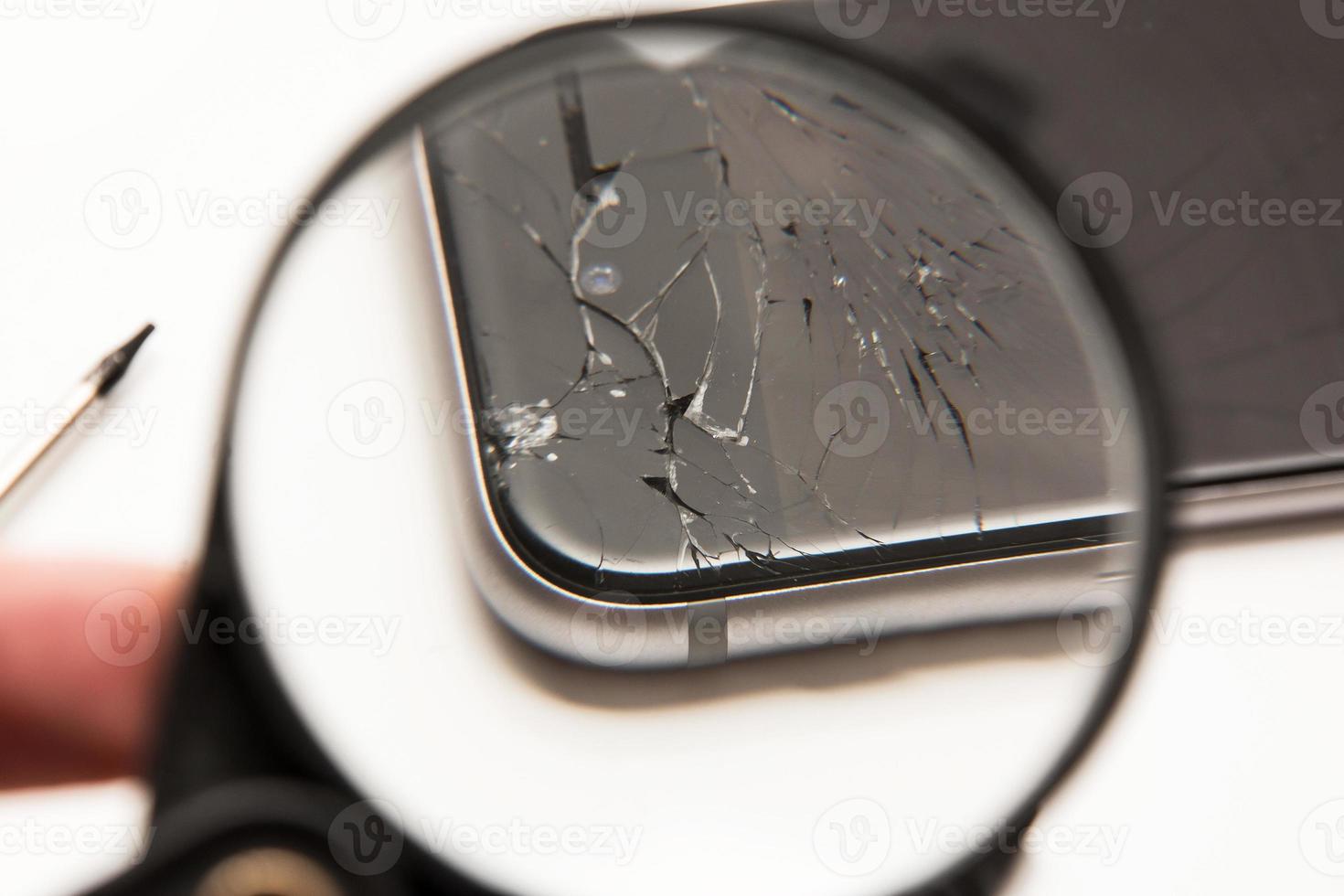 Smart phone and magnifier photo