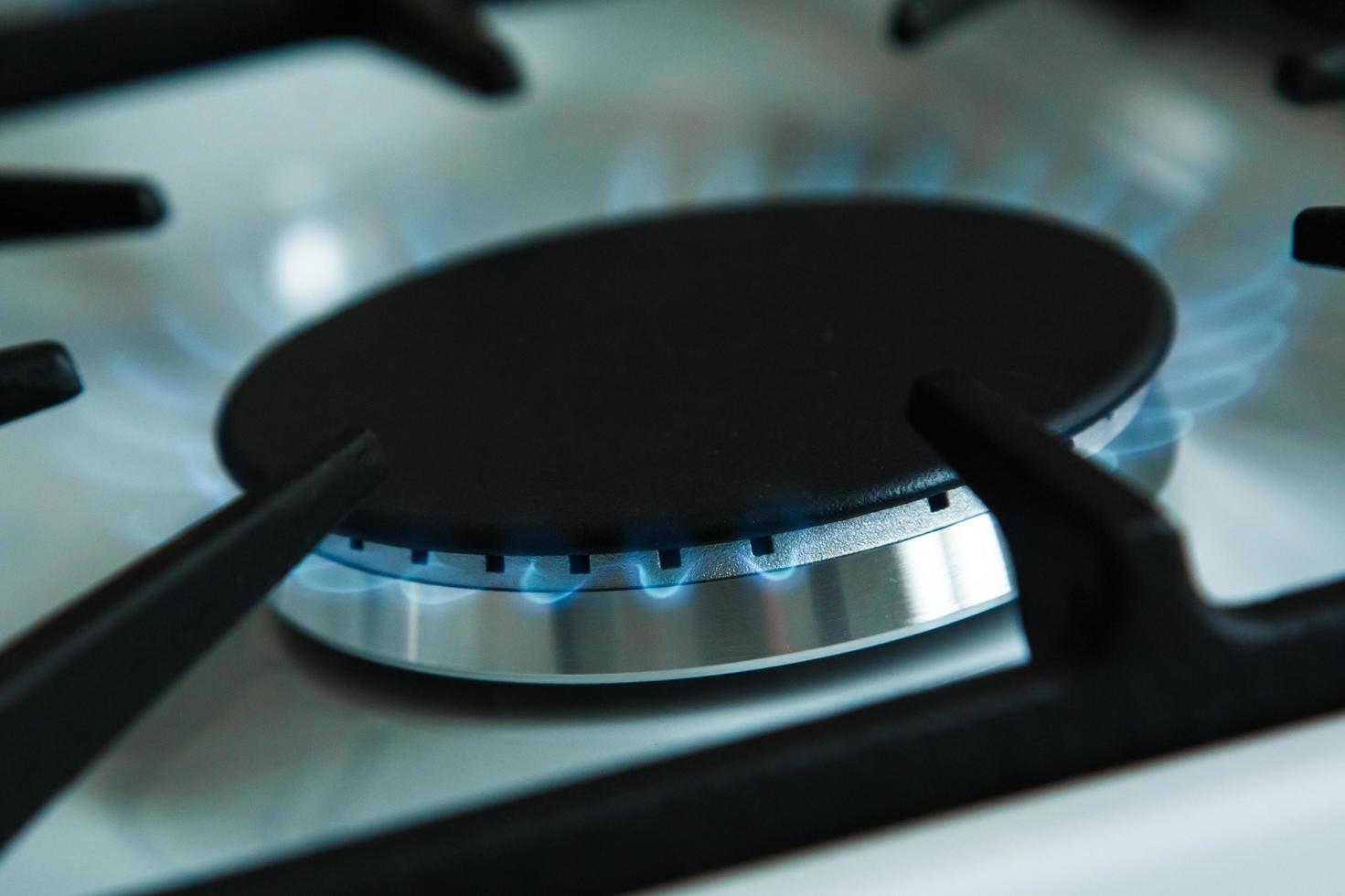 Closeup of gas stove photo