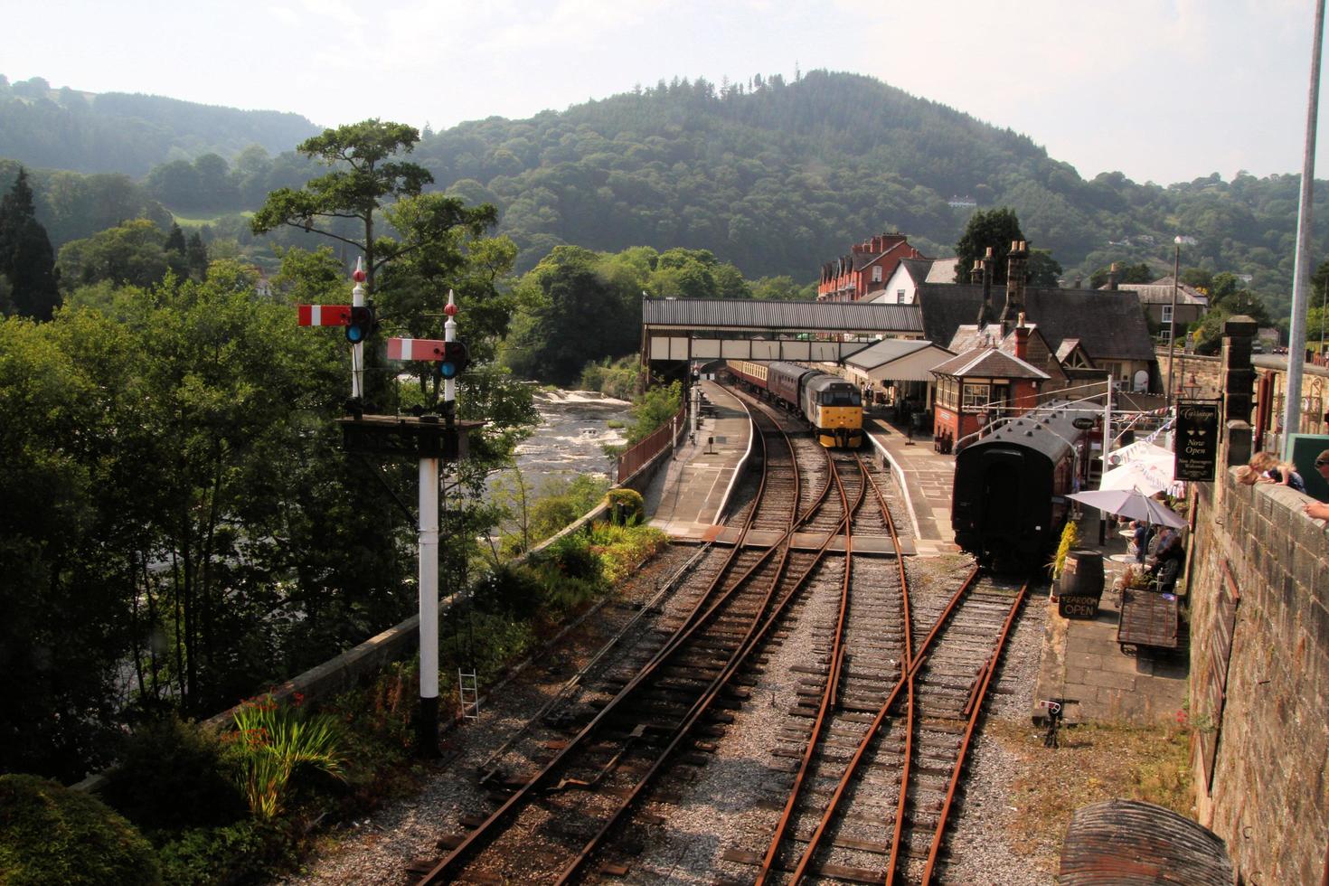 Llangollen in Wales in June 2020. A view of Llangollen Railway Station photo