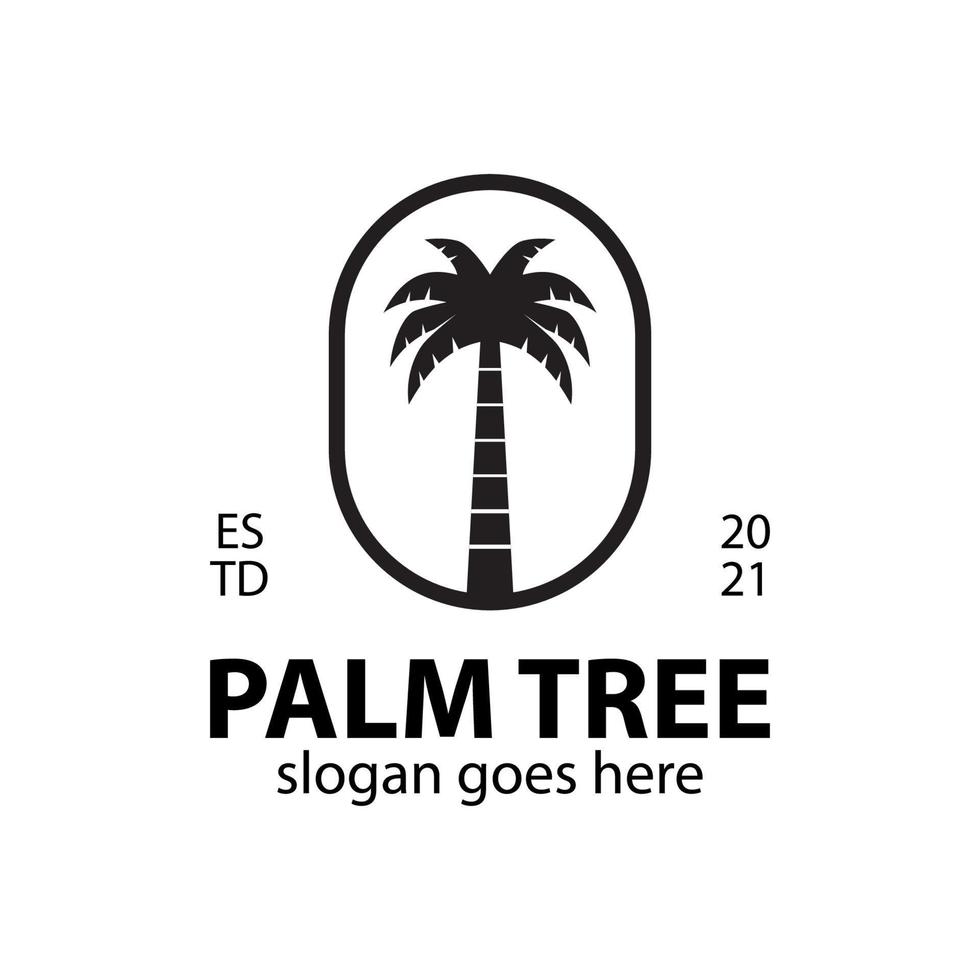 vintage logos of palms tree for summer vibes in beach or hawaii logo inspirations vector