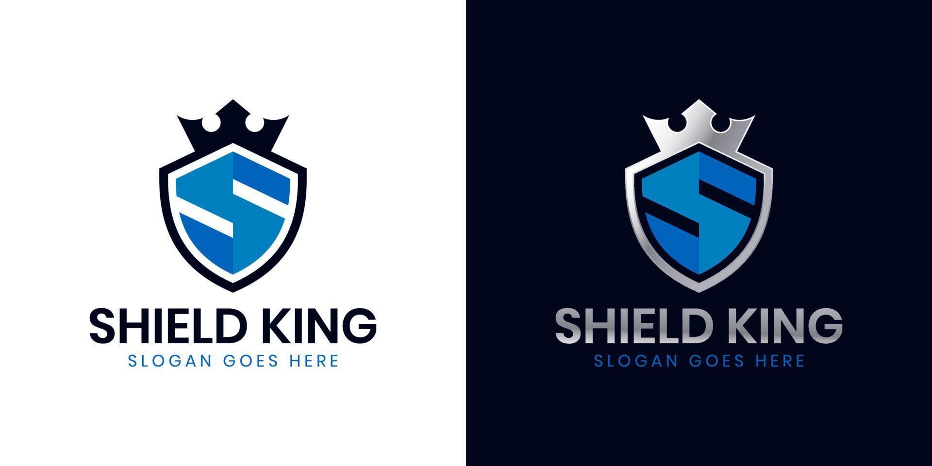 Initial Letter S Shield with crown icon for Secure Safe Secret Strong logo design vector