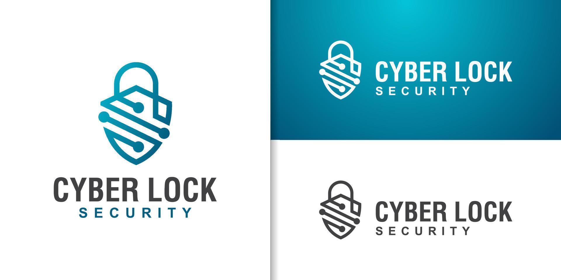 cyber internet online security logo design vector template