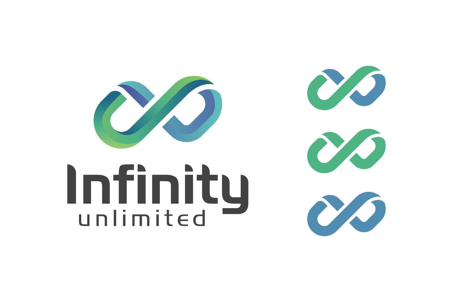 infinito moderno o logotipo infinito para el diseño de vectores de símbolos tecnológicos