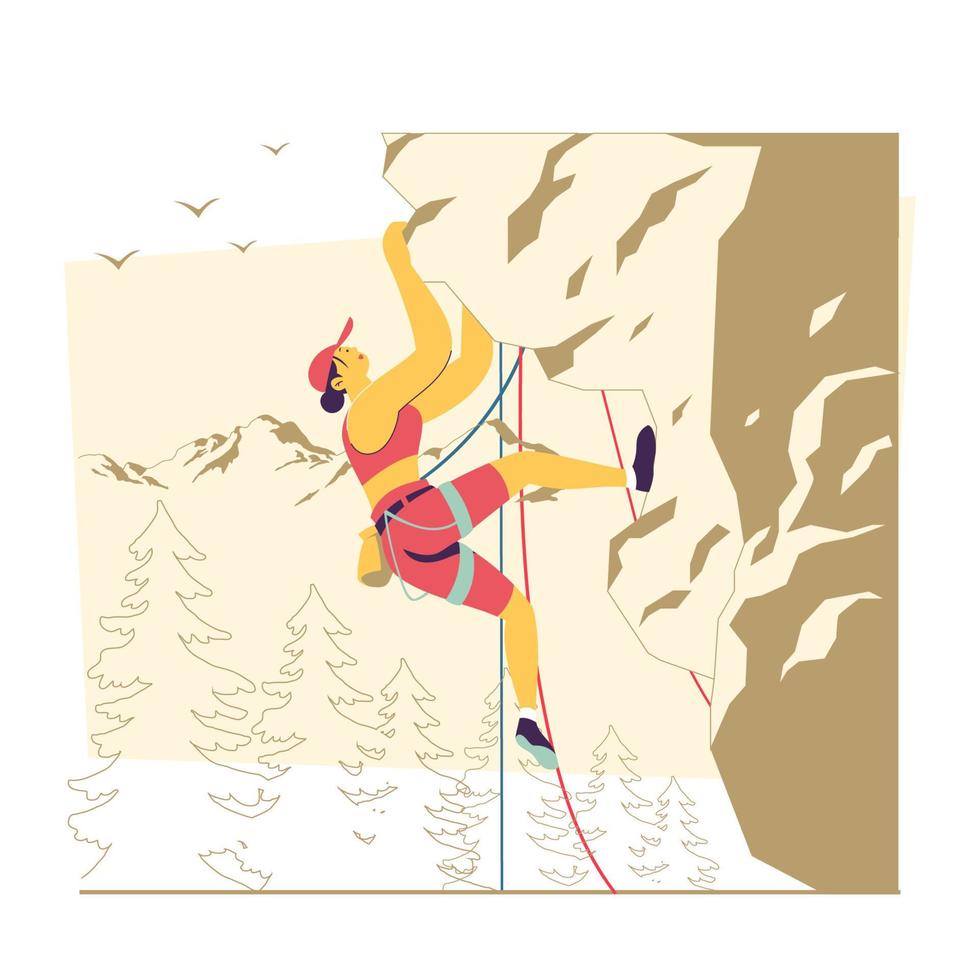Woman Climb a Mountain vector