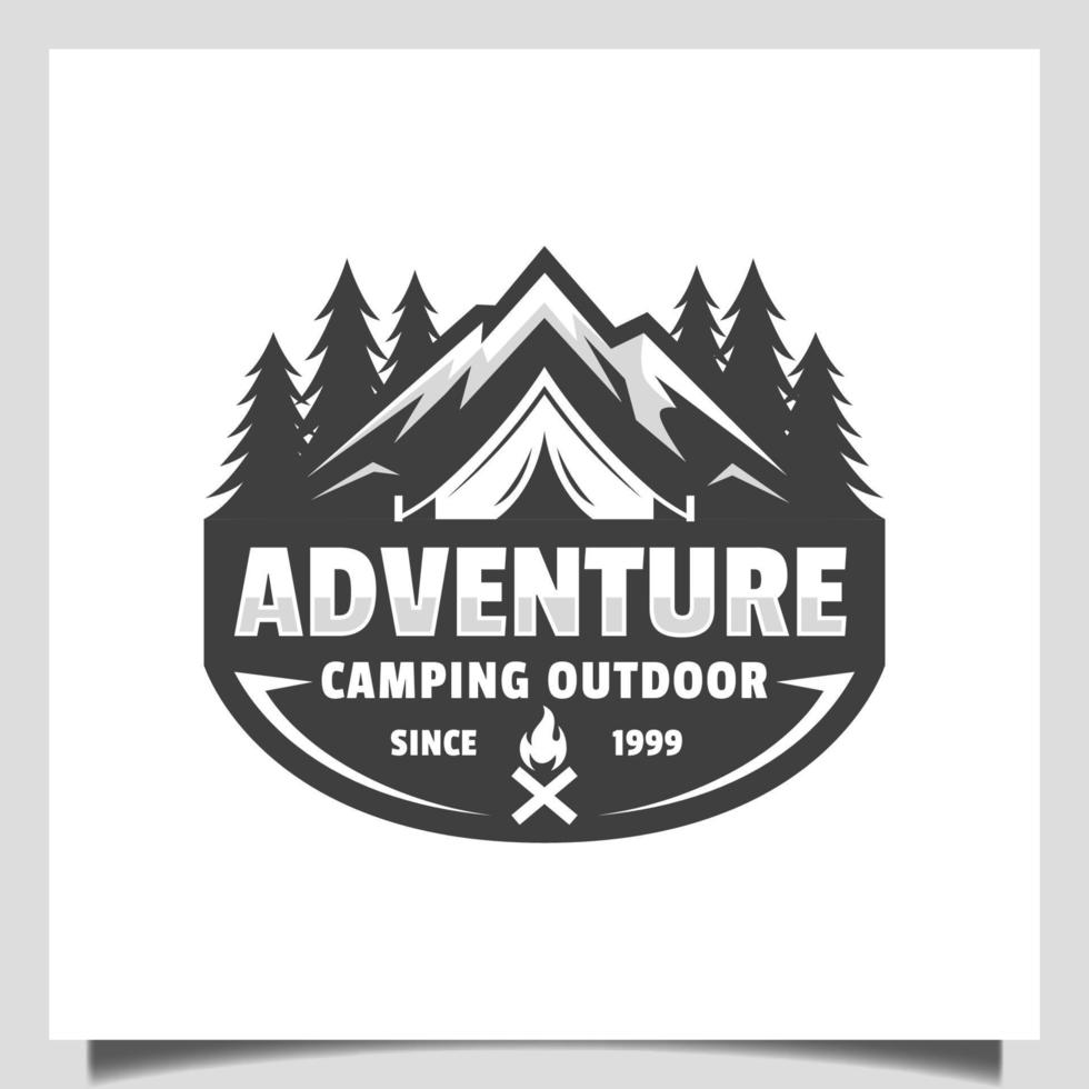 vintage mountain adventure club logos and camping resort outdoor retro vector emblem logo design