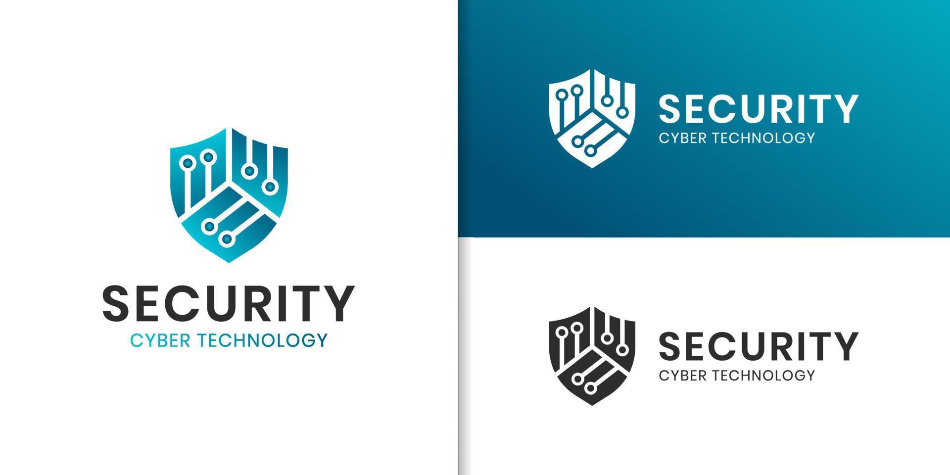 cyber defense shield logo for internet data security design vector