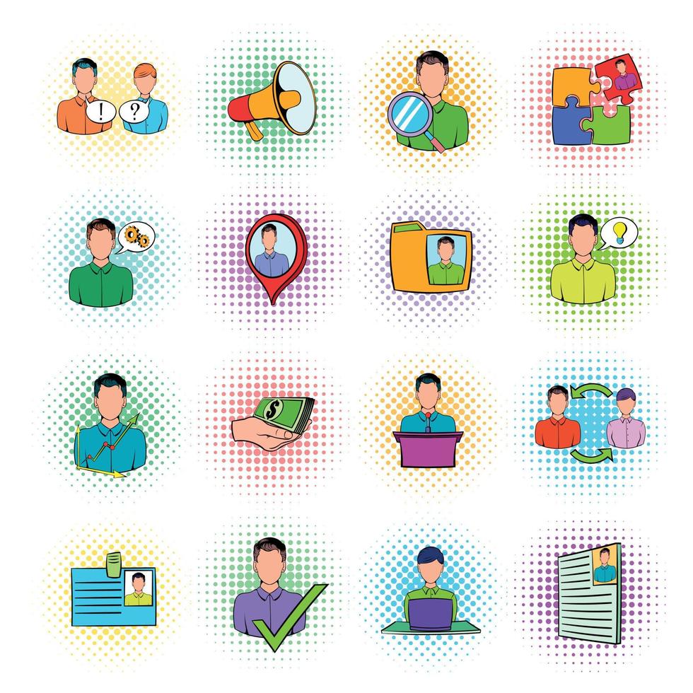 conjunto de iconos de recursos humanos vector