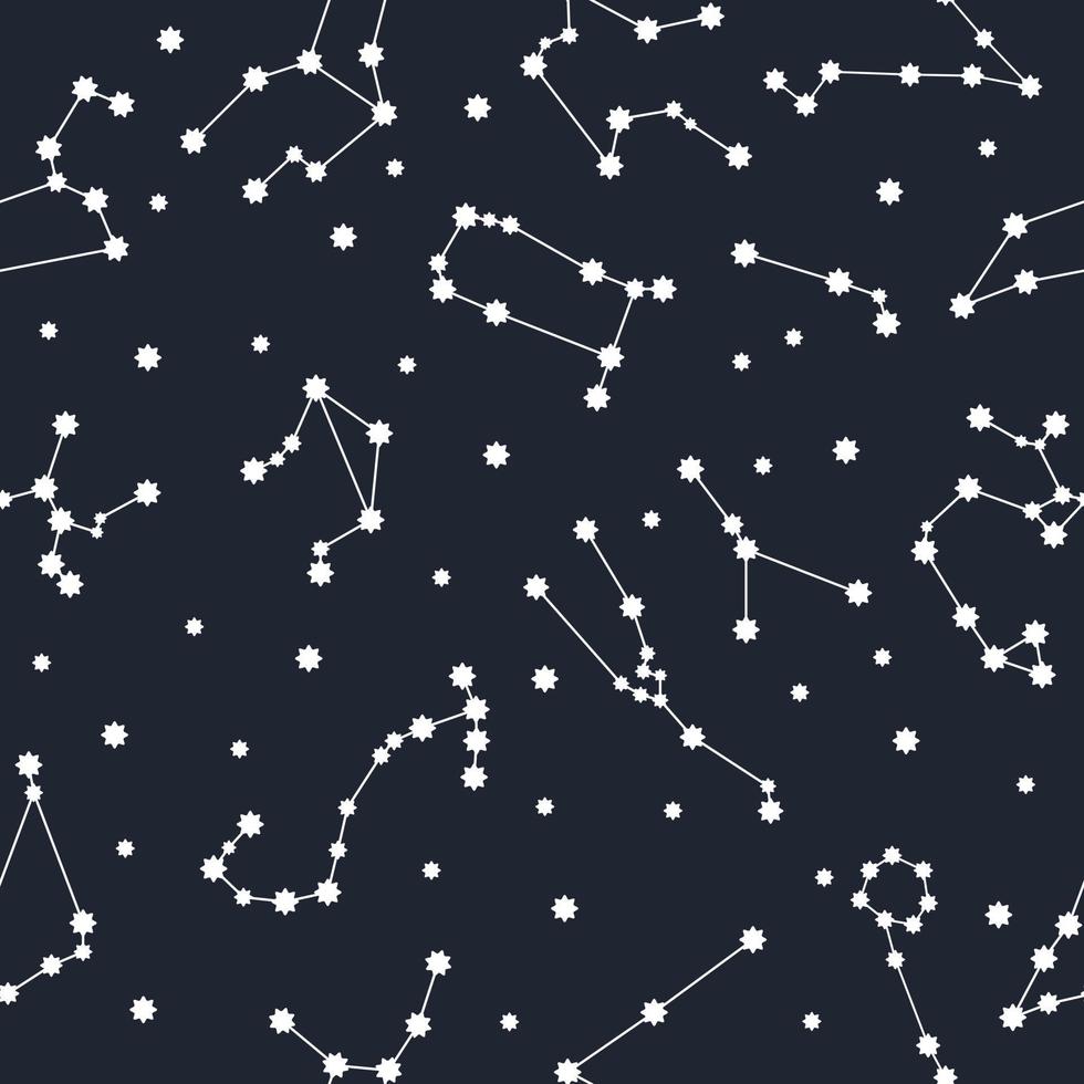 Constellation pattern, cartoon style vector