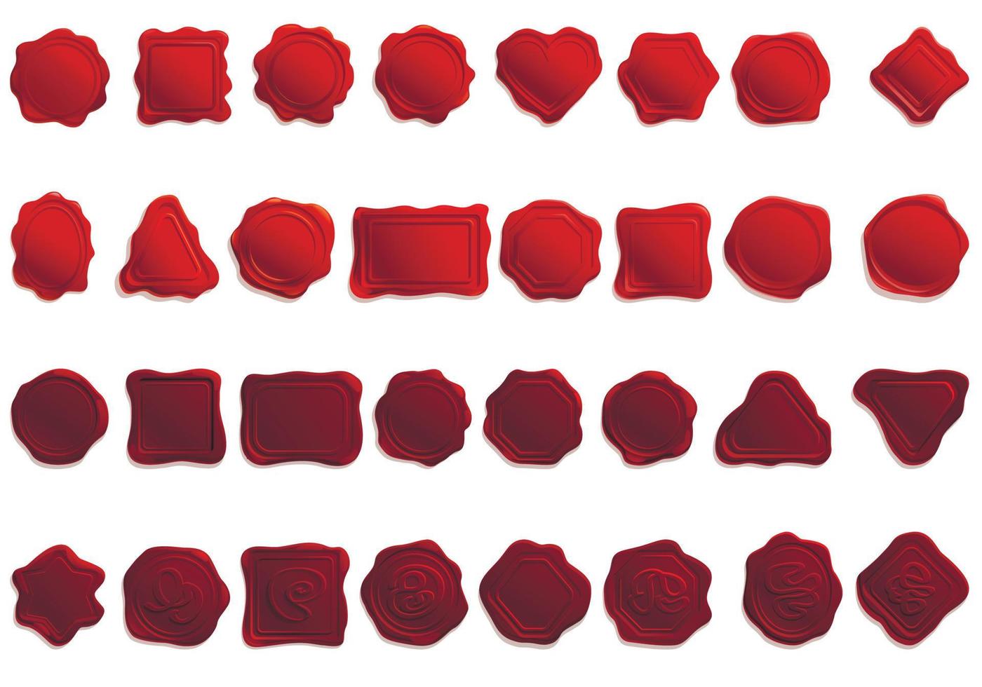 Wax icons set, cartoon style vector