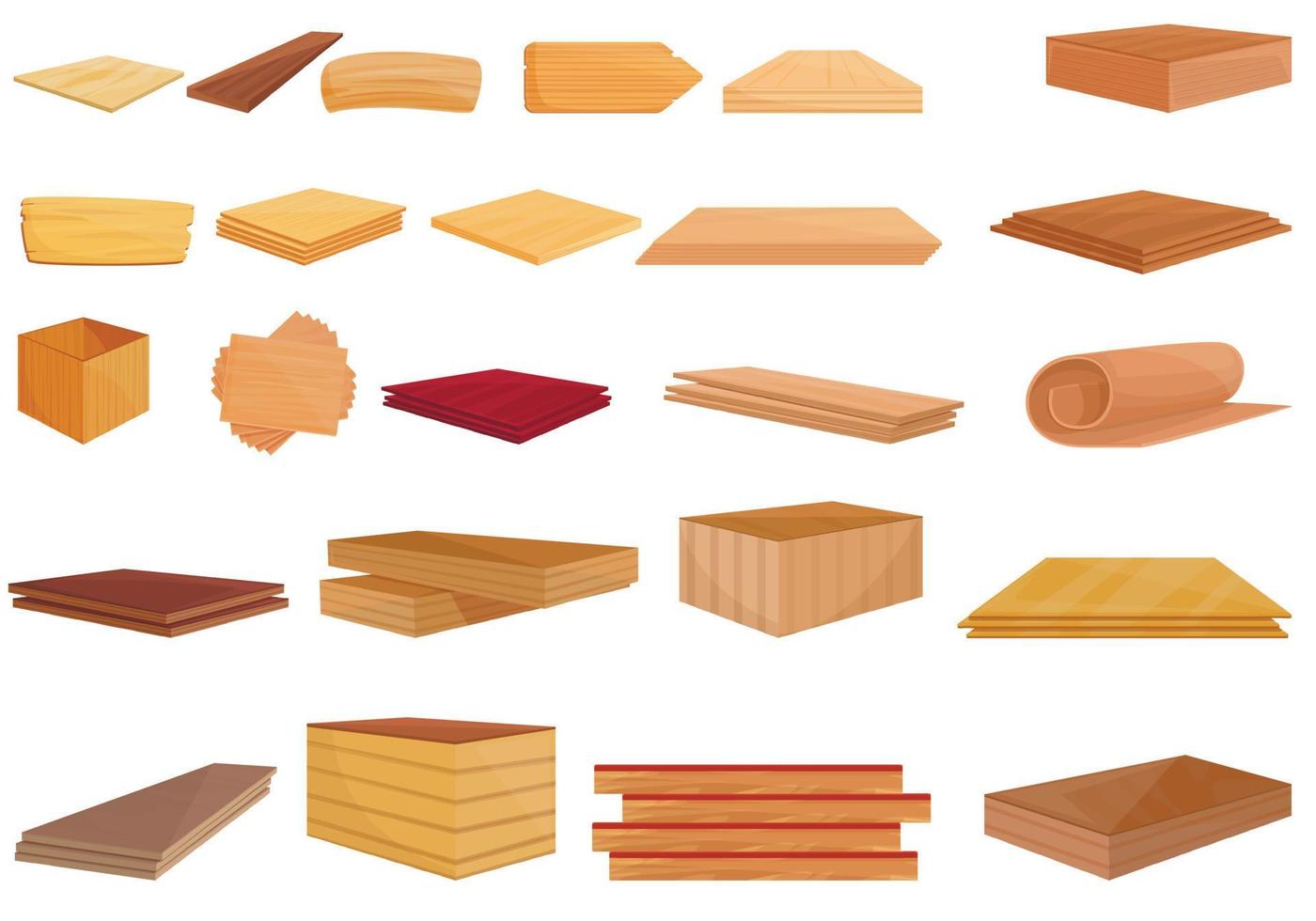 Plywood icon, cartoon style vector