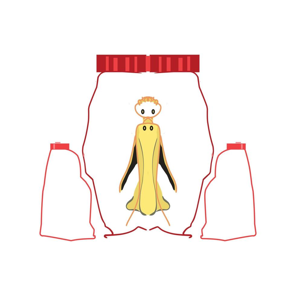 Creative Illustration with a character in the bottle illusion vector