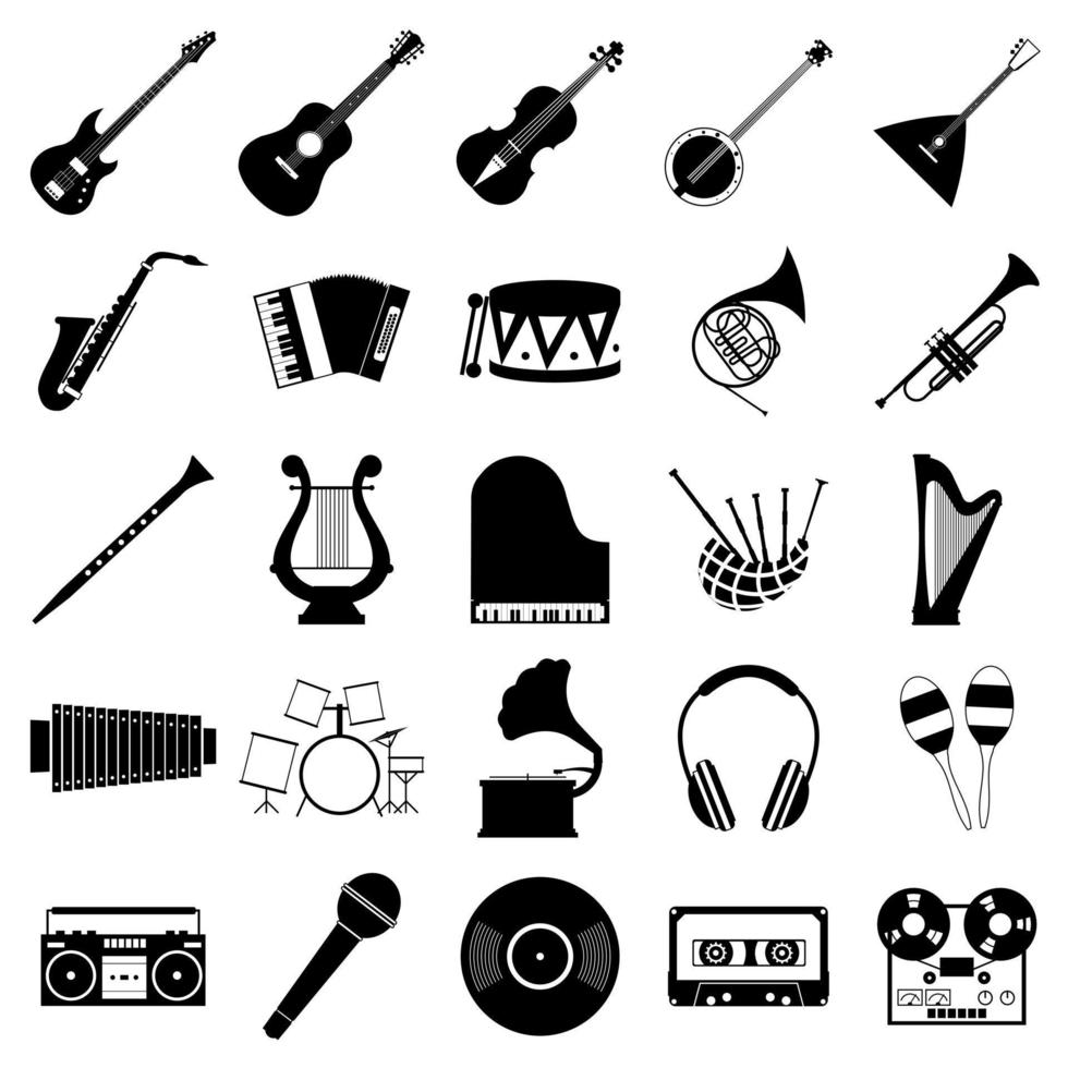 Music icons set vector