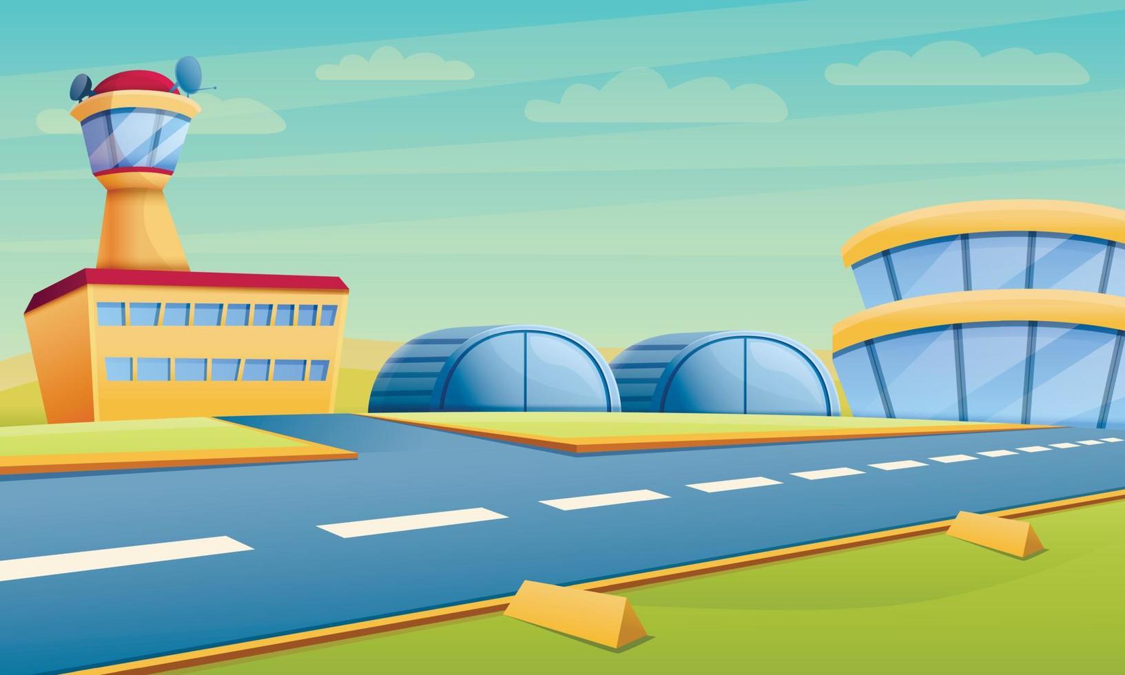 Hangar concept banner, cartoon style vector