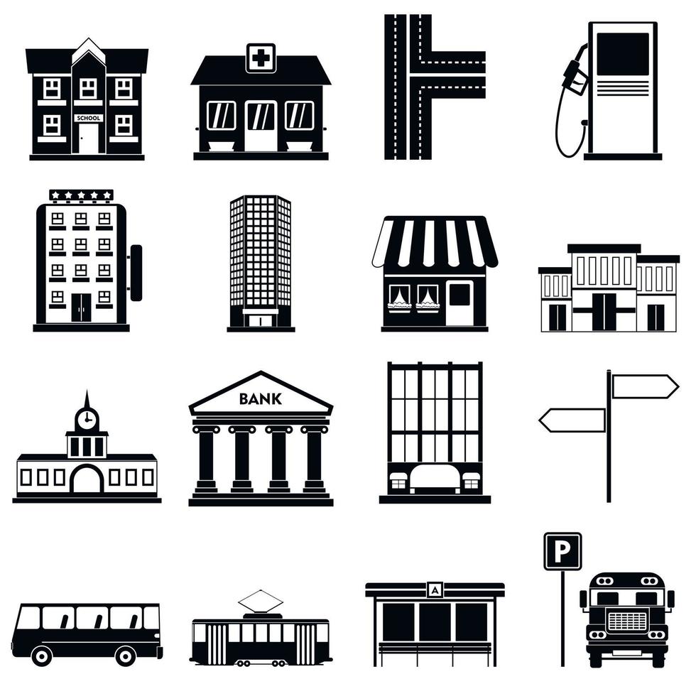 conjunto de iconos de infraestructura vector