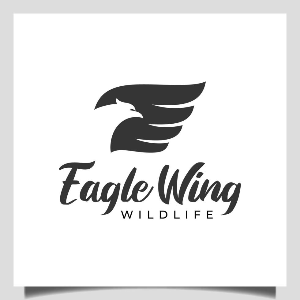 flying eagle or falcon, phoenix with wings icon vector abstract logo, freedom wildlife design symbol